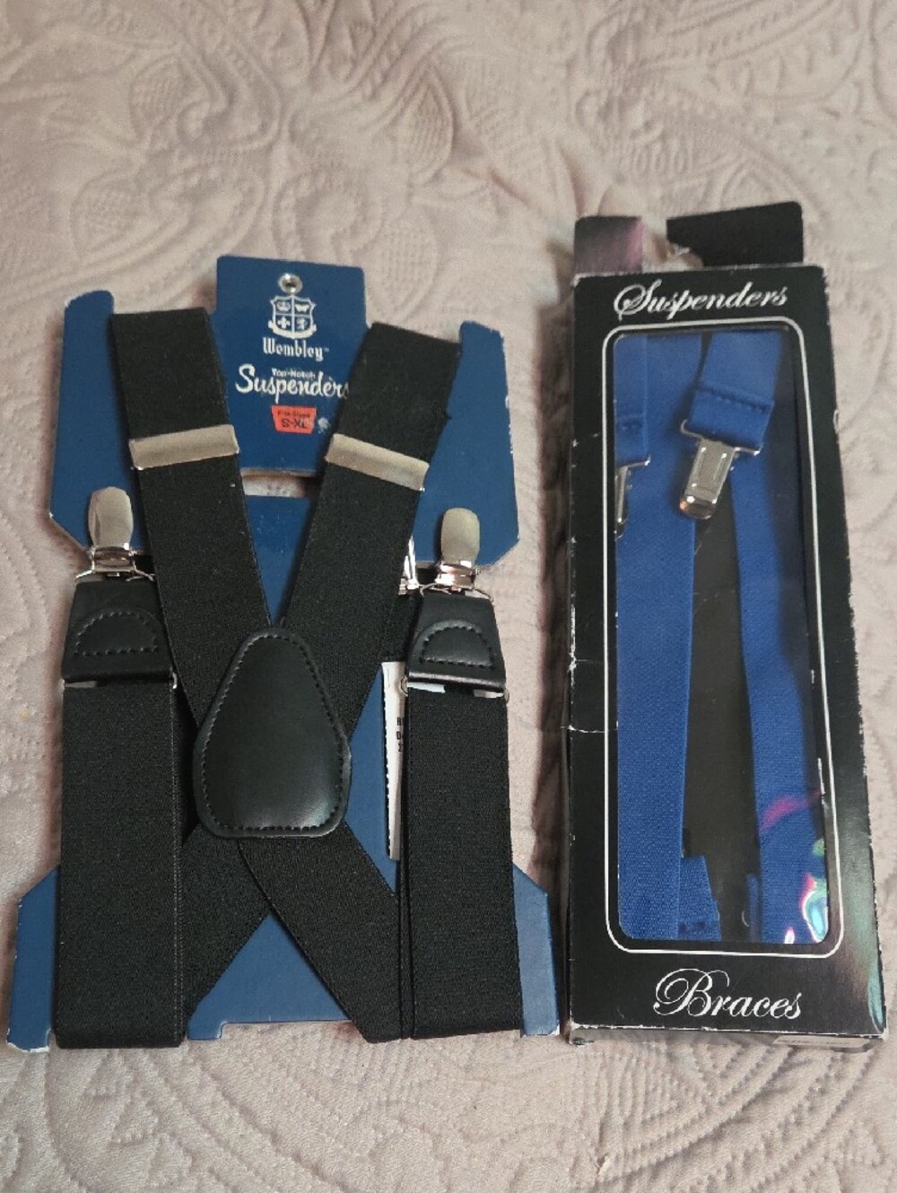 NWT 2 SUSPENDERS Wembley Black Elastic Suspenders